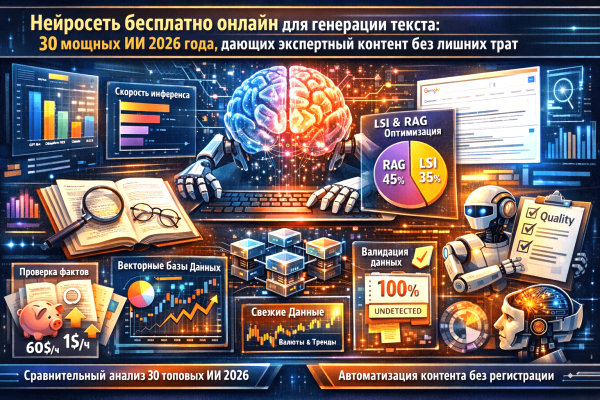 Нейросеть бесплатно онлайн для текста: 30 мощных ИИ 2026 года, дающих экспертный контент без лишних трат